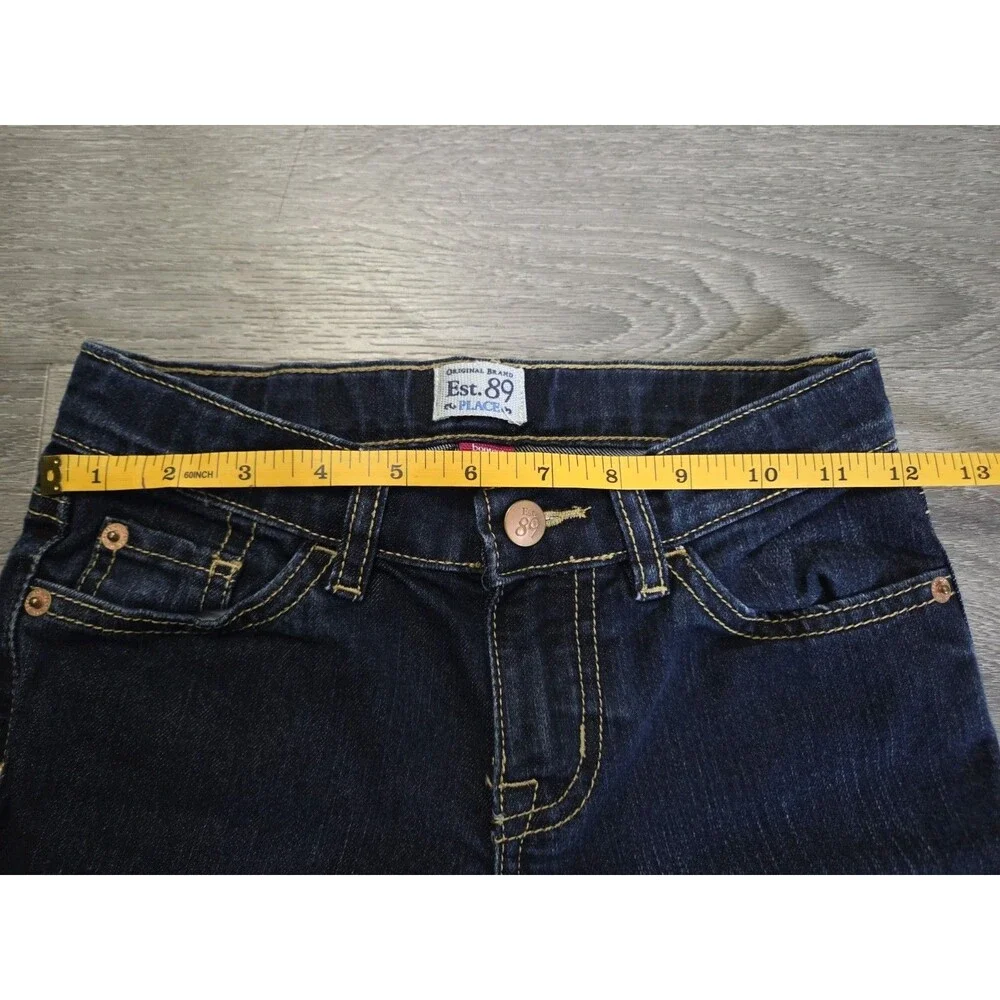 Place Est. 89 Bootcut Jeans Girls Size 8 Dark Wash Stretch Denim 26x31